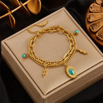 Gold Plated Double Layered Braclet