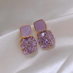Purple Colour with Crystal Dimond Korean earring