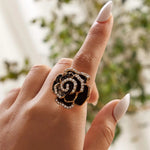 Black Flower Ring