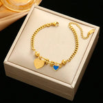 Gold Plated Heart Shape Chain Bracelet