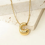C Bubble Letter Pendant Necklace