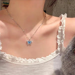 Stainless-steel Blue butterfly necklace