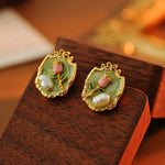 Oil Paint Flower Earrings