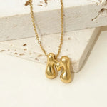 M Bubble Letter Pendant Necklace