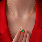 Green Stone Pendant Necklace