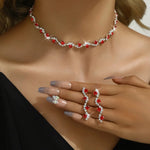 Red Stone Necklace and Earring