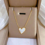 White Heart Pendant Necklace