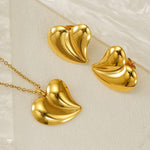 Gold Plated Heart Earrings Necklace