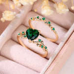 Green Diamond Couple Ring