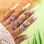 Pink Snake Set Rings