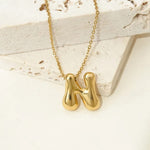 N Bubble Letter Pendant Necklace