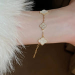 white Diamond Clover Bracelet