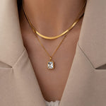 White Stone Double Layered Necklace