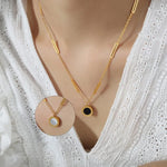 Black &White Clover Necklace