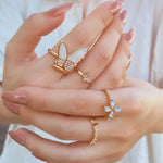 Set of 4 Fancy Butterfly 🦋 Shape Western Ring