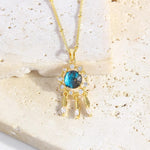 Space Pearl Golden Necklace