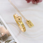 Key Lock Couple Bracelet and Necklace
