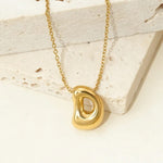 D Bubble Letter Pendant Necklace