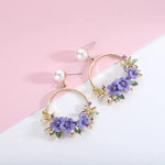Purple Flowers Shape Korean earring