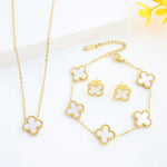 Clover Necklace Bracelet Set