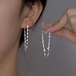 Silver chain Earring