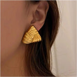 Gold Plated Triangle Earrings
