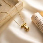 T Bubble Letter Pendant Necklace