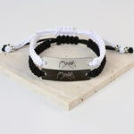 One Hand Woven Black And White Couple Braceletz