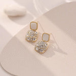 Rosegold Square  Diamond Earrings