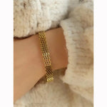 Gold Plated Broad Chain Bracelet