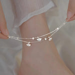 Silver Shell Balls Anklet
