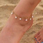 White Pearl Chain Anklet