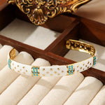 Green Stone Gold Plated Bracelet