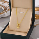 Interlock Heart Ring Korean Necklace