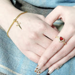 Heart Ring Sword Bracelet Set