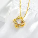 Flower Pendant With Diamond Necklace