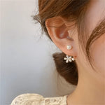 Flower Shape with Pearl Korean earring