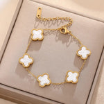 White Clover Gold Bracelet