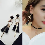 Black Golden Korean Hangings earrings
