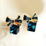 Blue Colour Square shape Korean stud