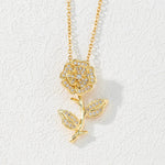 Gold Plated Rose Flower Necklace