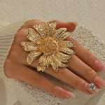 Gold Plated Flower Ring
