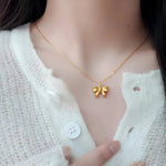 Gold Bow Pendant Necklace