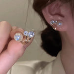 Double Dimond Crystal Korean earring