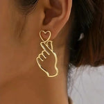 Finger Heart Earrings