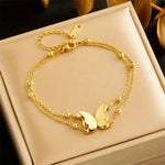 Double Butterfly Layered Braclet& Anklet