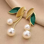 Pearl Leaf 🌿 Tassel Earrings