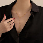 Long Pearl Ball Necklace