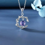 Purple Stone Pendant Necklace