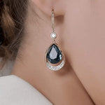 Blue crystal Water Drops Style Korean earring